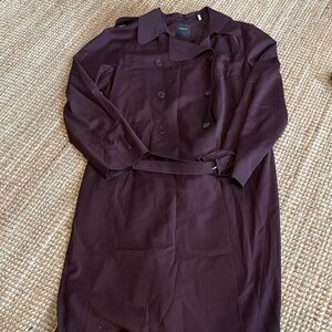 Theory Dark Brown Double-Breasted Trench Coat